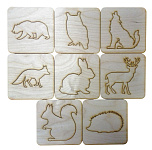 Трафареты в пенале "Дикие животные" (8 шт)