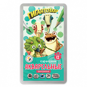 "ВКФ" "Гигантозавр" GGZ-WCPM-6012 Набор акварельных карандашей заточенный 12 цв. – портал поставщиков НСППО - 1