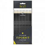 "ВКФ" "Проект" 12P-4010 Набор графитных карандашей ОПП заточенный ассорти 12 шт.
