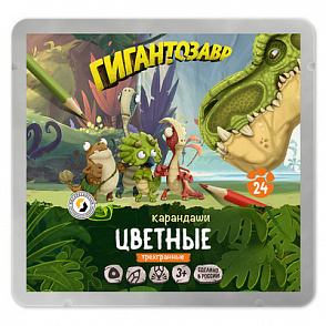 "ВКФ" "Гигантозавр" GGZ-CPM-6024 Набор цветных карандашей заточенный 24 цв. – портал поставщиков НСППО - 1