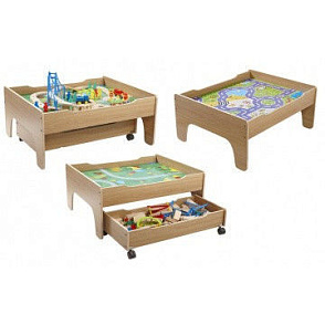 Стол для железной дороги "Хит" с выкатным ящиком (молочный дуб) – портал поставщиков НСППО - 1