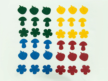 Аксессуары для жилета с 32 пуговицами: ягодка, грибочек, цветочек (36 фигур) – портал поставщиков НСППО - 1