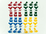 Аксессуары для жилета с 32 липучками: мышки, котики, собачки (36 фигур)