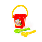 Набор №24: ведро-цветок среднее, совок №2, грабельки №2, Артикул 2167