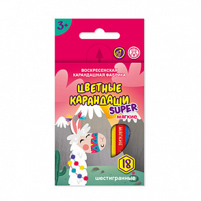 "ВКФ" "Super" SCP-1018 Набор цветных карандашей, короткие "Лама" заточенный 18 цв. – портал поставщиков НСППО - 1