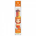 "ВКФ" "Царевны" TSR-3P-03 Набор графитных карандашей круглые с ластиком ОПП "Варя" заточенный ТМ (HB) 3 шт.