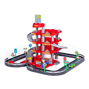 Паркинг 4-уровневый с дорогой и автомобилями (красный) (в коробке), артикул 44723 – портал поставщиков НСППО - 1