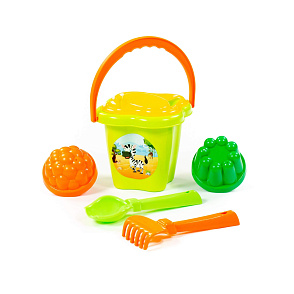 Набор №36: ведро-цветок среднее, ситечко-цветок, совок №2, грабельки №2, 2 формочки, Артикул 2280 – портал поставщиков НСППО - 1