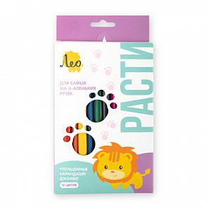 "Лео" "Расти" LSTJ-12 Набор цветных трехгранных карандашей джамбо заточенный 12 цв. – портал поставщиков НСППО - 1