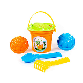Набор №39: ведро малое, ситечко-цветок, совок №2, грабельки №2, 2 формочки, Артикул 2310 – портал поставщиков НСППО - 1