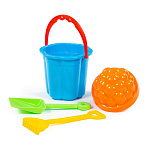 Набор №65: ведро-цветок малое, лопатка малая №3, грабельки малые №3, 1 формочка, артикул 3584