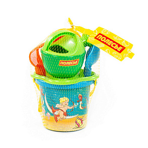 Набор №228: ведро малое с наклейкой, ситечко-цветок, совок №2, грабельки №2, 2 формочки, лейка малая №3, артикул 0559 – портал поставщиков НСППО - 4