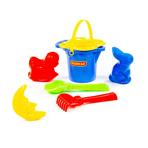 Набор №140: ведро малое с носиком, ситечко-цветок, совок №2, грабельки №2, формочки (заяц + лошадка + месяц), артикул 2883 – портал поставщиков НСППО - 4