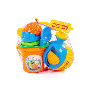 Набор №225: ведро малое, ситечко-цветок, совок №2, грабельки №2, 3 формочки, лейка малая №4, артикул 4504 – портал поставщиков НСППО - 2