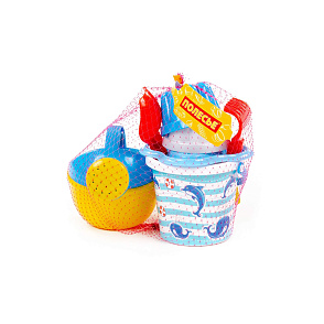 Набор №180: ведро малое с наклейкой, ситечко-цветок, совок №2, грабельки №2, 2 формочки, лейка малая №4, артикул 0597 – портал поставщиков НСППО - 8