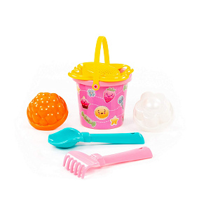 Набор №229: ведро малое с наклейкой, ситечко-цветок, совок №2, грабельки №2, 2 формочки, артикул 0528 – портал поставщиков НСППО - 2