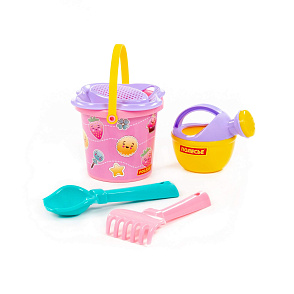 Набор №210: ведро малое с наклейкой, ситечко-цветок, совок №2, грабельки №2, лейка малая №3, артикул 0672 – портал поставщиков НСППО - 2