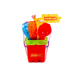 Набор №261: ведро-крепость малое, ситечко-крепость, совок №2, грабельки №2, 3 формочки, артикул 7123 – портал поставщиков НСППО - 3